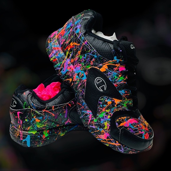 SOLD - Champion Custom Made Splatter Shoes - Picture 2 of 11